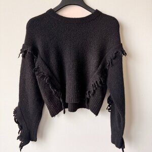3.1 Phillip Lim Wool Alpaca Blend Fringe Sweater Black